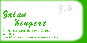 zalan wingert business card